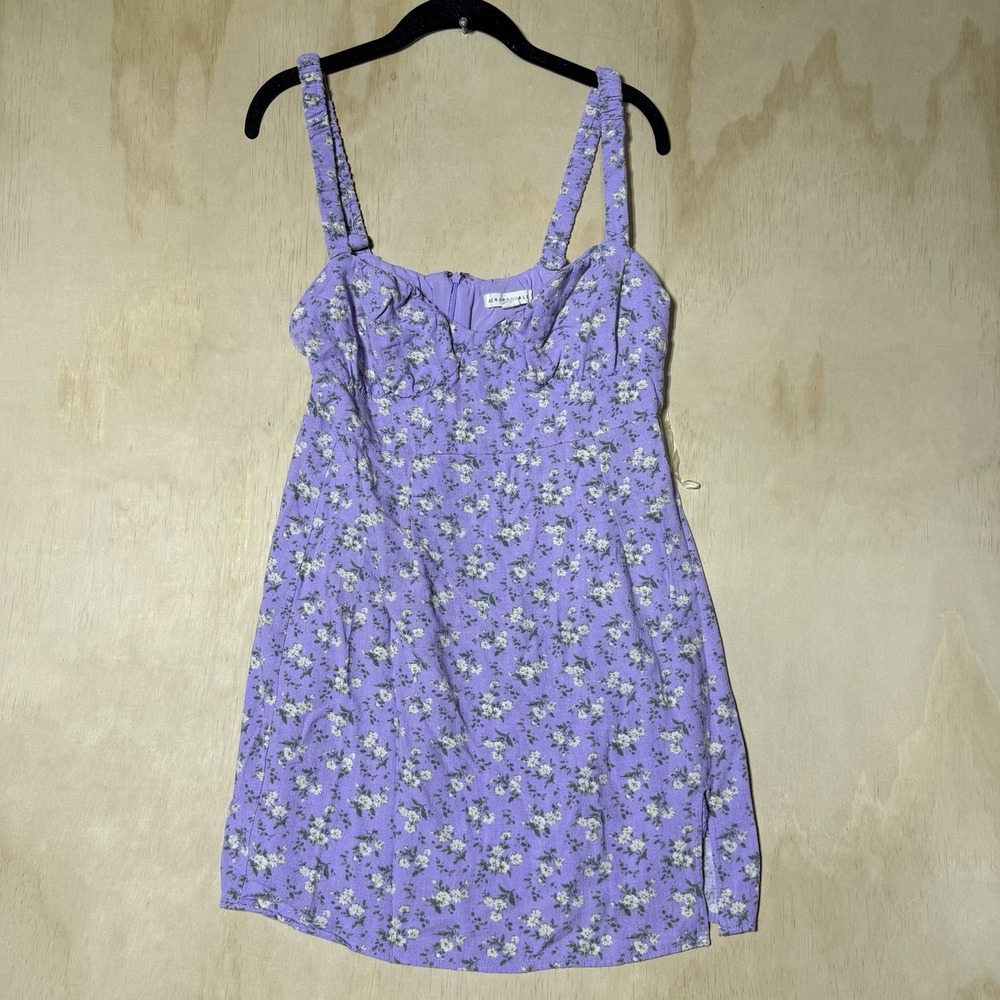 Aeropostale Purple Floral Mini Dress Women's Large Cottagecore Summer Sundress